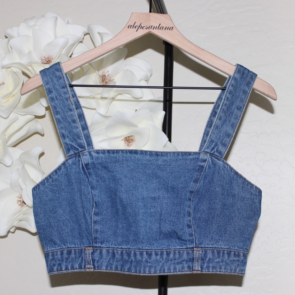 F21 Denim Crop Top